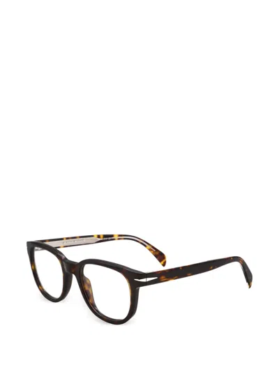 Eyewear By David Beckham 톨토이즈셸 이펙트 스퀘어 프레임 안경 In Brown