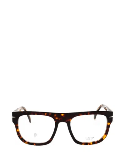 Eyewear By David Beckham Tortoiseshell-effect Square-frame Glasses In Multi