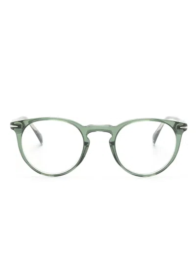 Eyewear By David Beckham Transparent Round-frame Glasses In Green