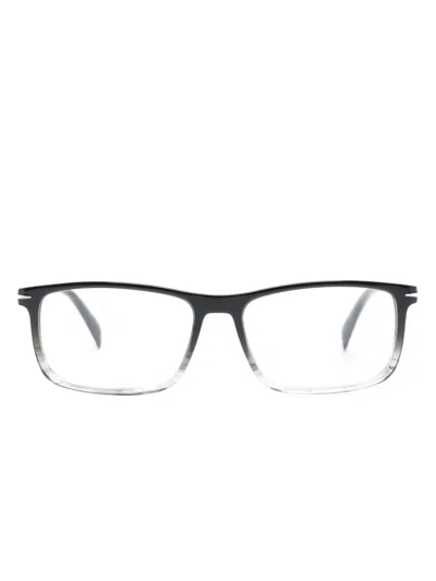 Eyewear By David Beckham Two-tone Rectangle-frame Glasses In Black