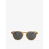 Eyewear By David Beckham Womens 1114/s Round-frame Acetate Sunglasses Yellow Havana