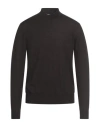Eynesse Man Turtleneck Dark Brown Size 42 Merino Wool, Silk, Cashmere