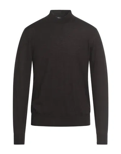 Eynesse Man Turtleneck Dark Brown Size 42 Merino Wool, Silk, Cashmere