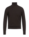 Eynesse Man Turtleneck Dark Brown Size 46 Merino Wool, Cashmere
