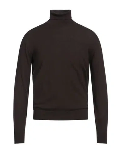 Eynesse Man Turtleneck Dark Brown Size 46 Merino Wool, Cashmere