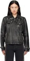 Eytys Achilles Leather Biker Jacket In Black