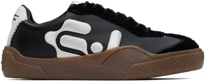 Eytys Black & White Santos Sneakers In Leather Black