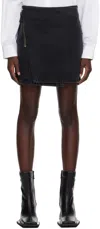 Eytys Black Rogue Denim Miniskirt In Stone Black