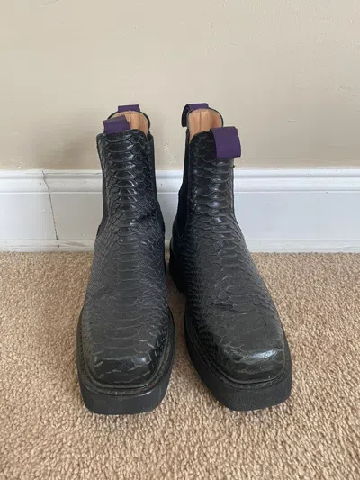 Pre-owned Eytys Black Snakeskin Ortega Boots