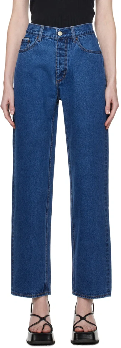 Eytys Blue Benz Jeans In Stone Indigo