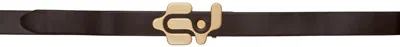 Eytys Brown Trade Belt In Gold/shiny Brown