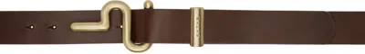 Eytys Brown Zane Belt In Brass/vintage Brown