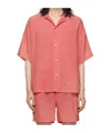 Eytys Button-down Short-sleeved Shirt In Pink