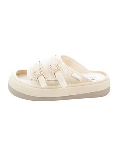 Pre-owned Eytys Canvas Slides In Neutrals