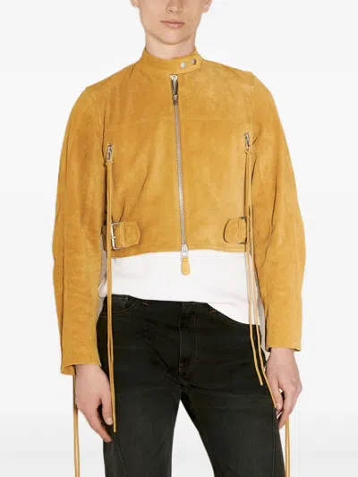 Eytys Croped Suede Jacket In Gelb