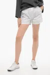Eytys High Waisted Quinn Illusion Shorts With Rainbow Seams In White