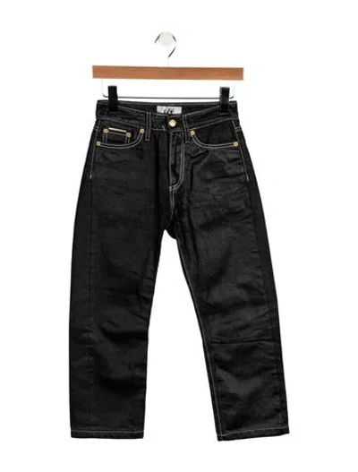 Pre-owned Eytys High-rise Straight Leg Jeans In Black