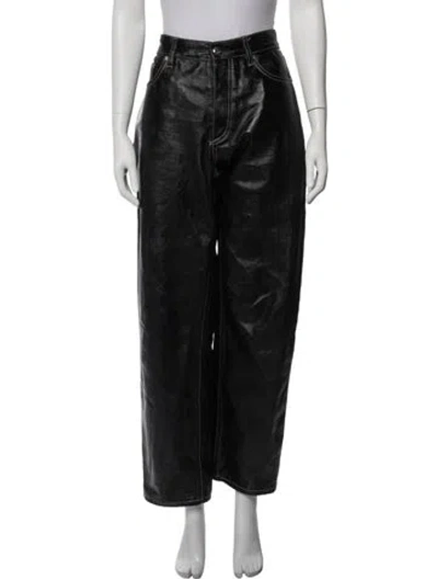 Pre-owned Eytys High-rise Straight Leg Jeans In Black
