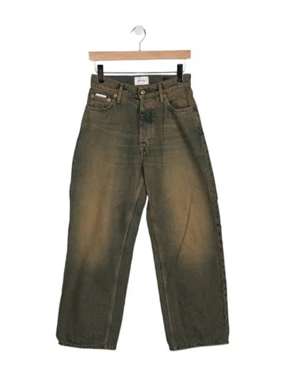 Pre-owned Eytys High-rise Straight Leg Jeans In Green