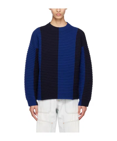 Eytys Inlaid Striped Sweater In Blue