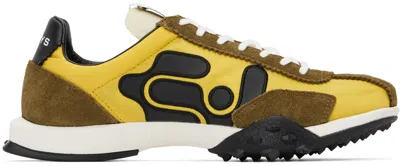 Eytys Khaki & Yellow Eros Sneakers In Suede Lemon