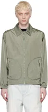 Eytys Zippered Long Sleeve Casual Jacket In Sage