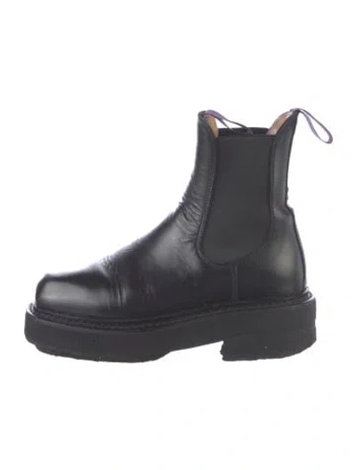 Pre-owned Eytys Leather Chelsea Boots In Black/blue