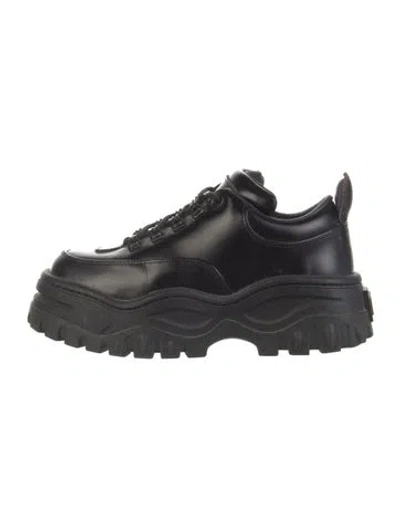 Pre-owned Eytys Leather Chunky Sneakers In Black