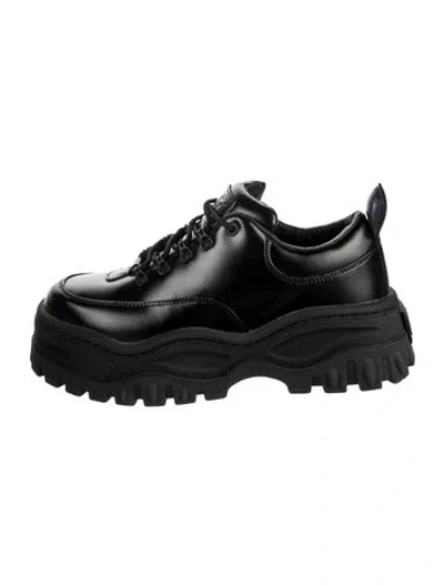 Pre-owned Eytys Leather Chunky Sneakers In Black