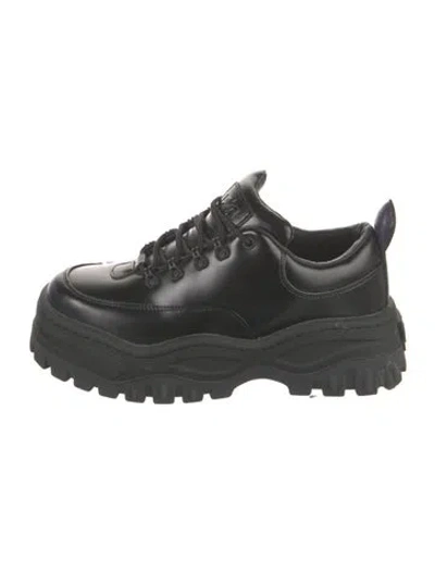 Pre-owned Eytys Leather Chunky Sneakers In Black