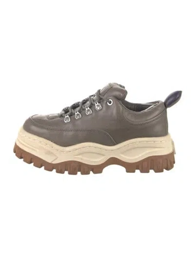Pre-owned Eytys Leather Chunky Sneakers In Grey
