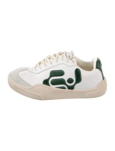 Pre-owned Eytys Leather Graphic Print Sneakers In White