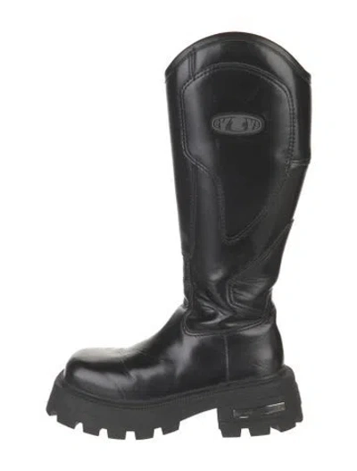 Pre-owned Eytys Leather Moto Boots In Black