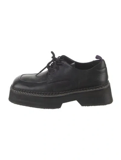 Pre-owned Eytys Leather Oxfords In Black