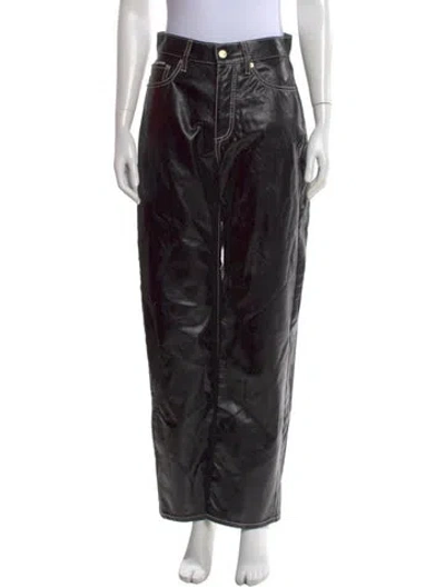 Pre-owned Eytys Leather Wide Leg Pants In Black