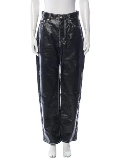 Pre-owned Eytys Leather Wide Leg Pants In Blue