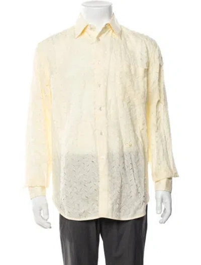 Pre-owned Eytys Linen Patterned Dress Shirt In Yellow