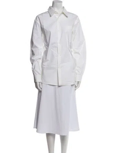 Pre-owned Eytys Long Sleeve Button-up Top In White