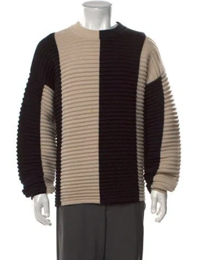 Pre-owned Eytys Merino Wool Colorblock Pattern Pullover In Blue