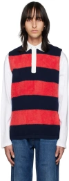 Eytys Navy & Red Pax Polo In Navy/poppy