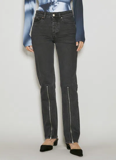 Eytys Orion Zip Jeans In Black