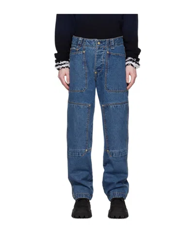 Eytys Patch-design Straight-leg Jeans In Blue