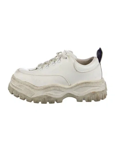Pre-owned Eytys Patent Leather Chunky Sneakers In White