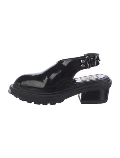 Pre-owned Eytys Patent Leather Slingback Pumps In Black