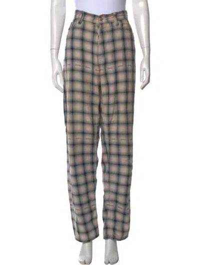 Pre-owned Eytys Plaid Print Wide Leg Pants In Multi