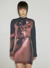 Eytys Rhye Pleated Graphic-printed Mini Dress In Black