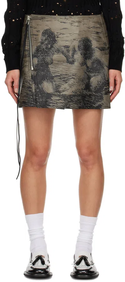 Eytys Rogue Graphic Printed Mini Skirt In Gray
