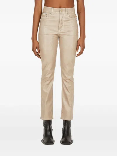 Eytys Shiny Cropped Trousers In Neutrals