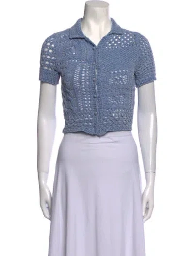 Pre-owned Eytys Short Sleeve Crop Top In Blue