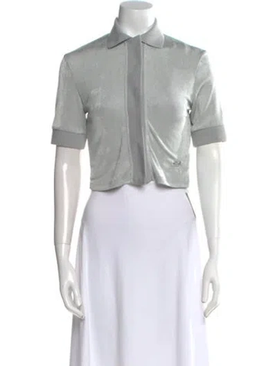 Pre-owned Eytys Short Sleeve Crop Top In Green